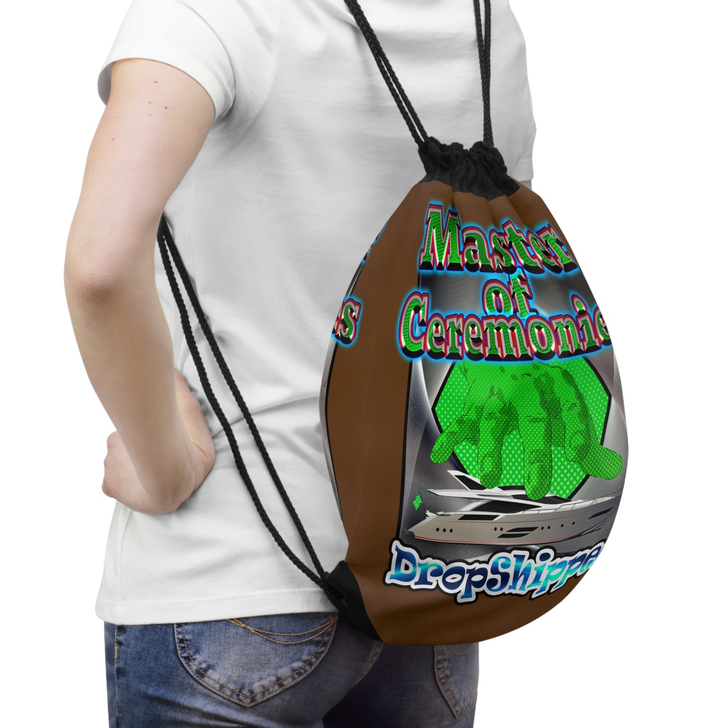 logo - Drawstring Bag (brown)