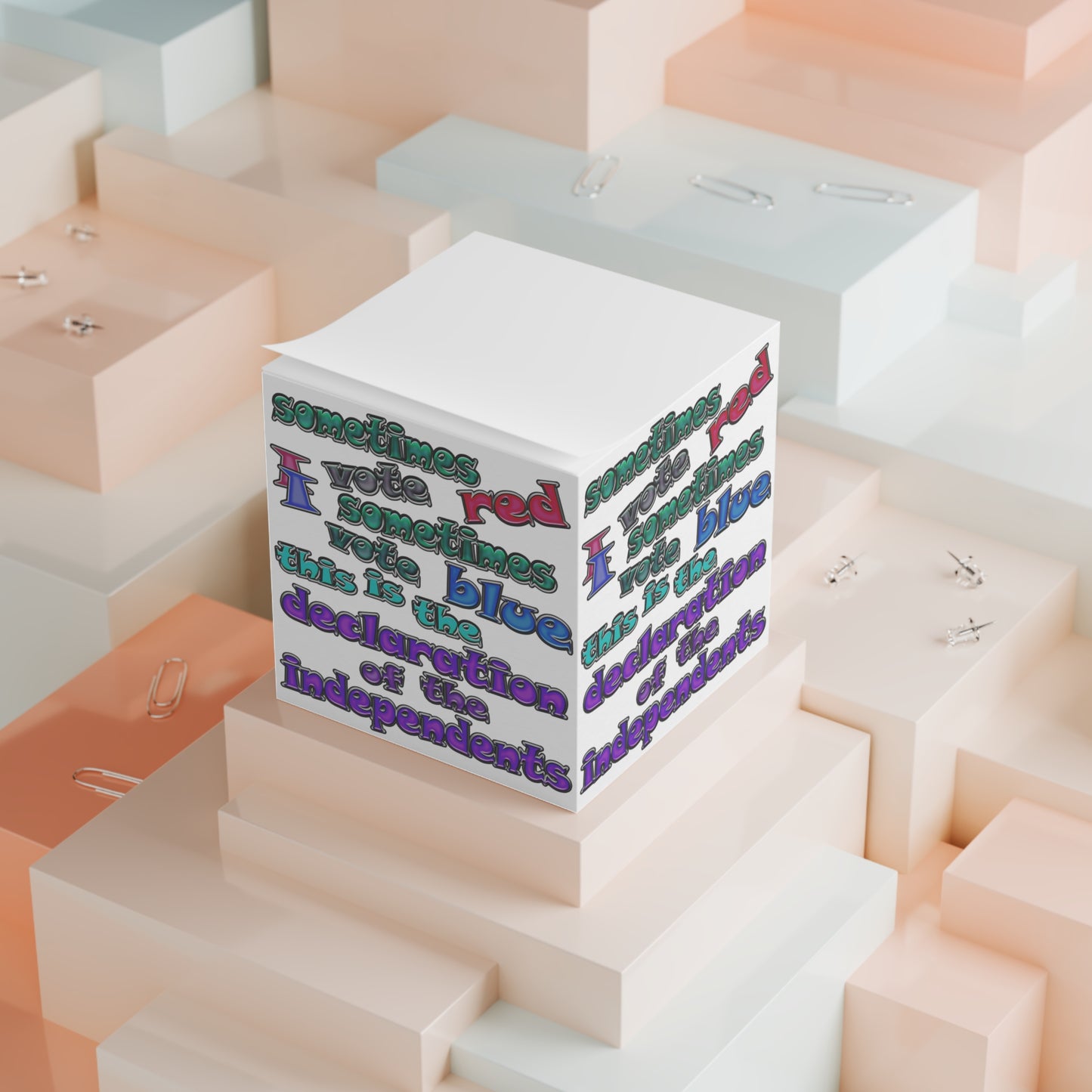 declaration of the independents - note cube (white)