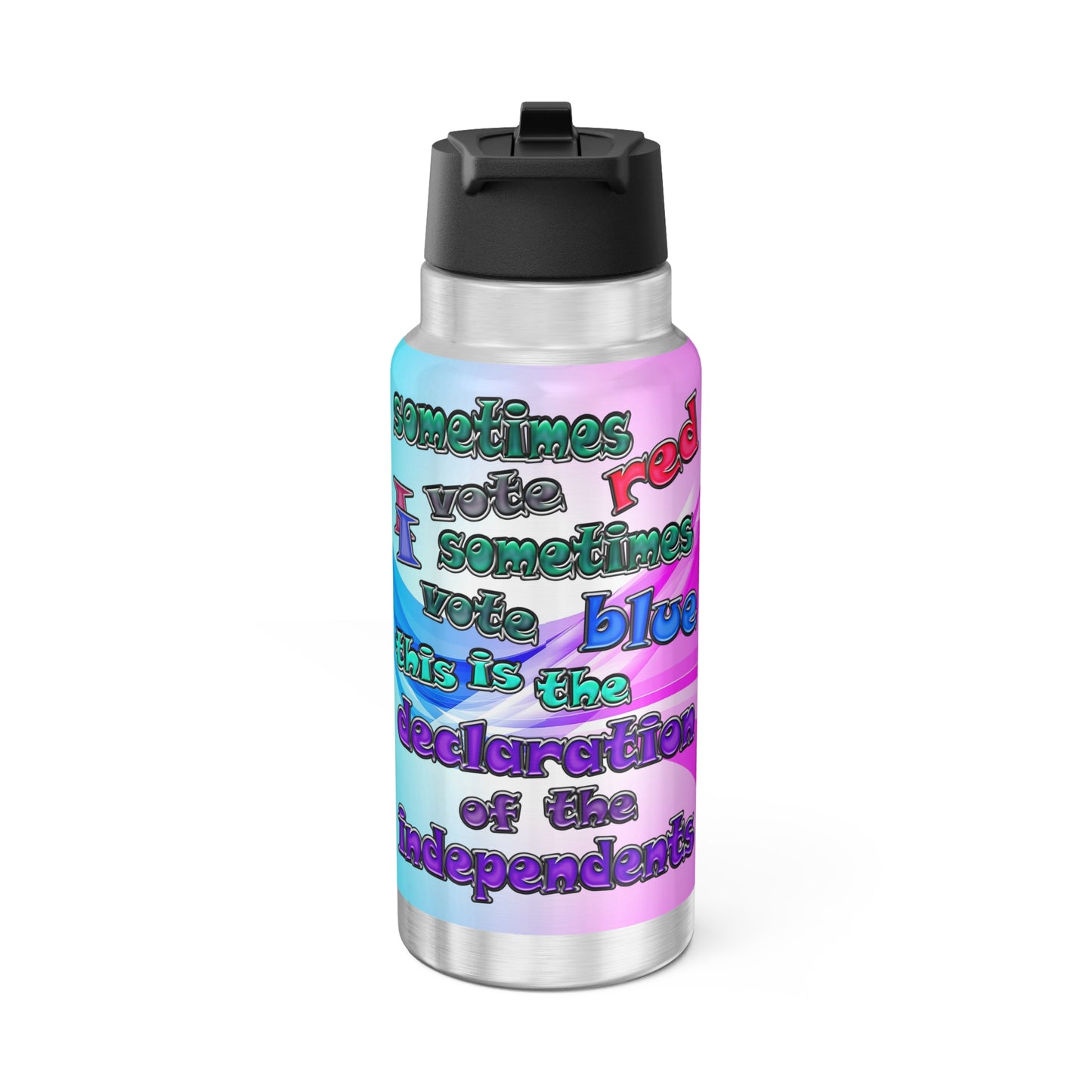 declaration of the independents - Gator Tumbler, 32oz (light blue-pink wave)