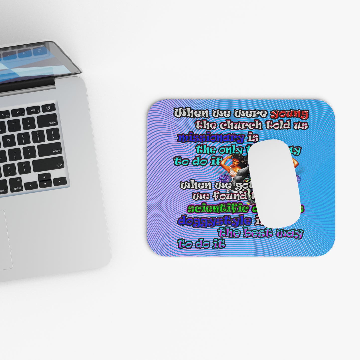 doggystyle - Mouse Pad (Rectangle) (light blue-purple wave)