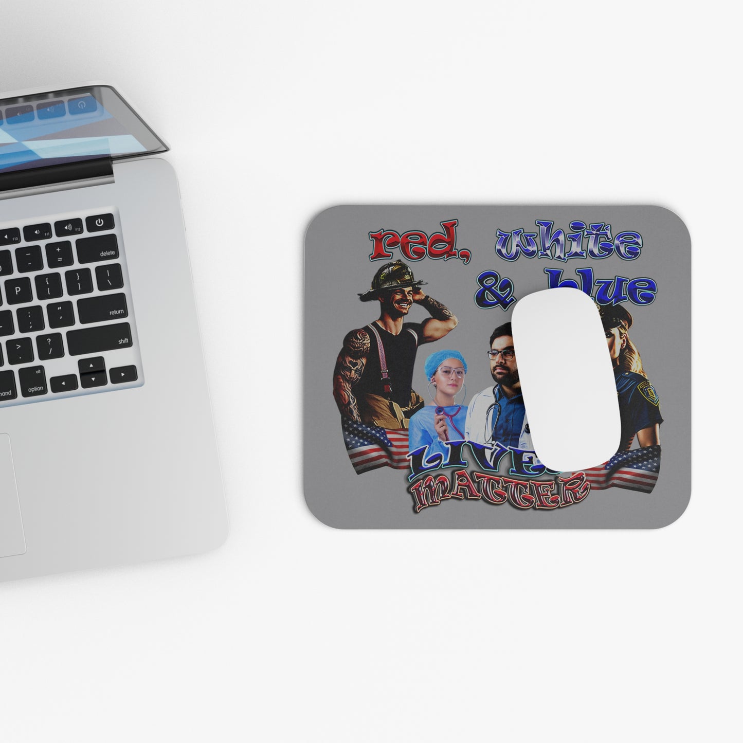 rw&b lives matter - Mouse Pad (Rectangle) (grey)