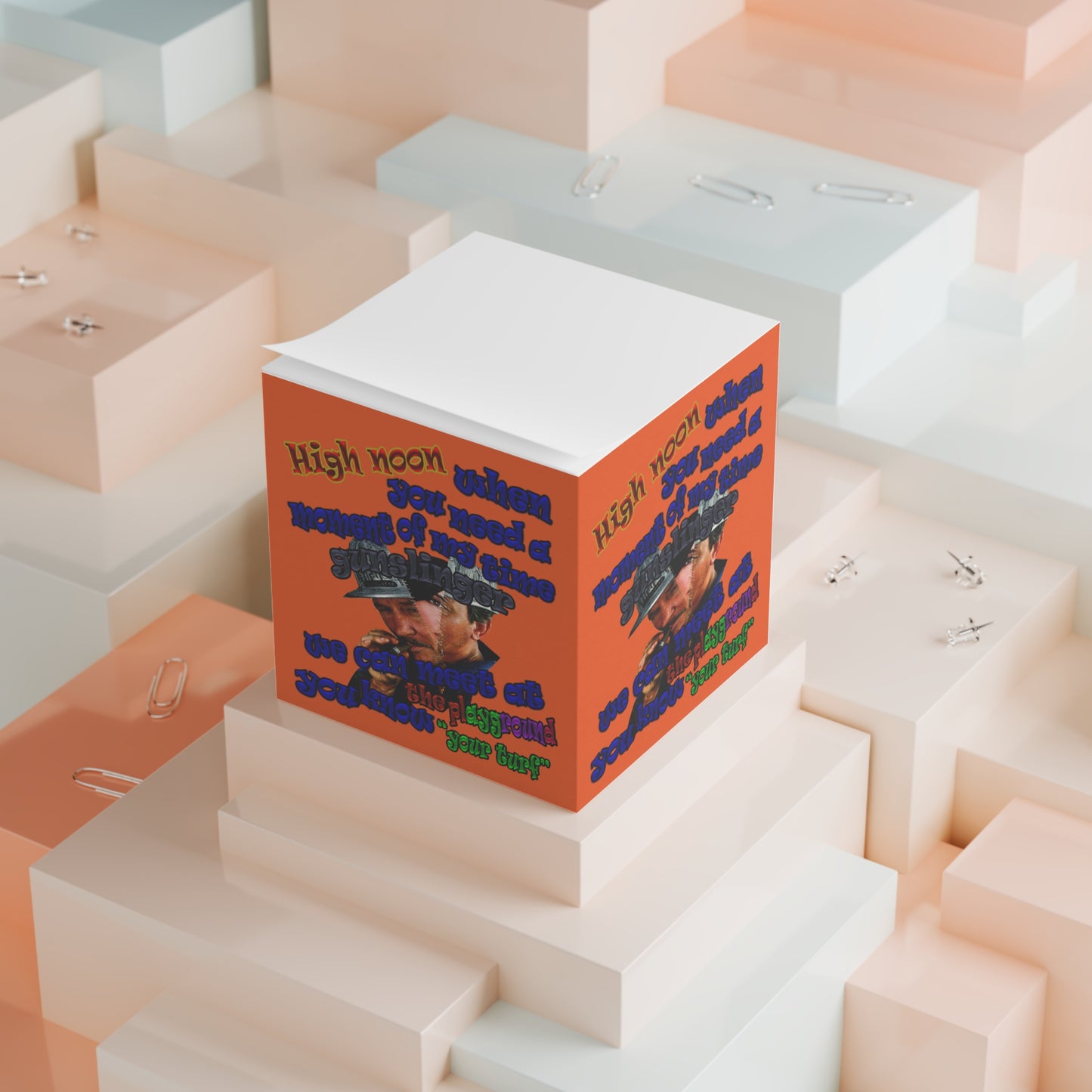 high noon - note cube (orange)