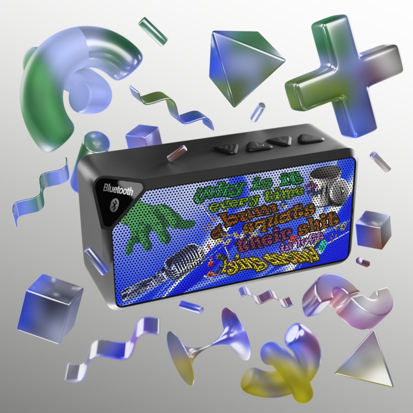 the bum's shit - Jabba Bluetooth Speaker (blue-white wave)