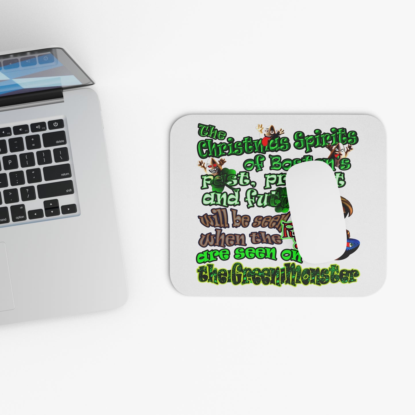 christmas spirits of boston - Mouse Pad (Rectangle) (white)