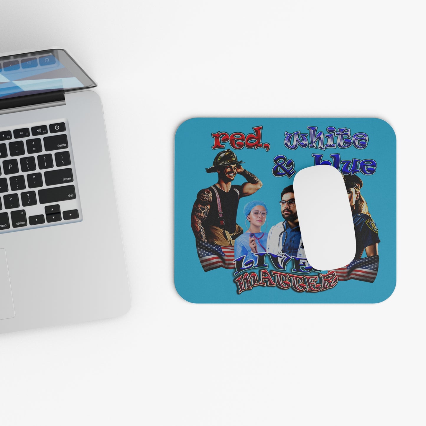 rw&b lives matter - Mouse Pad (Rectangle) (turquoise)