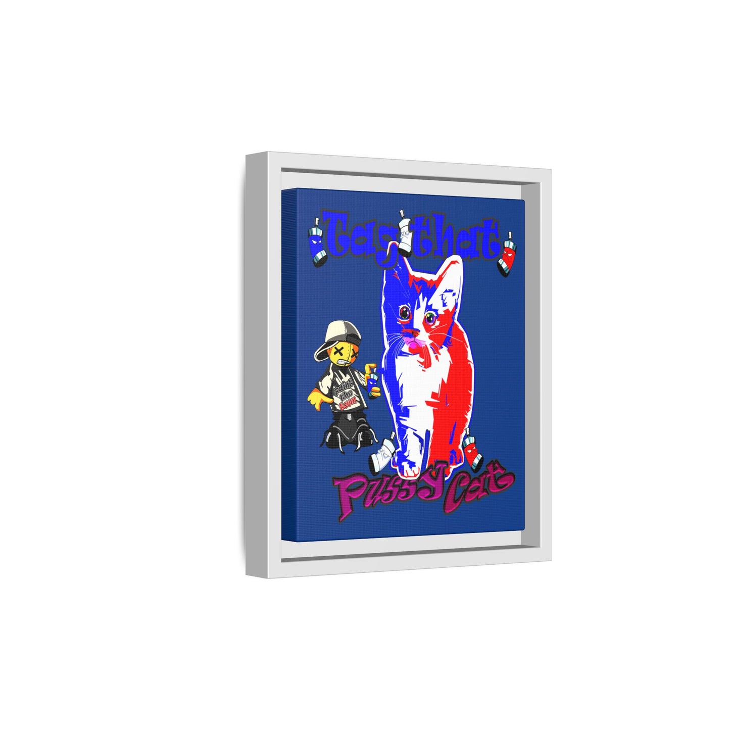 tag that - framed canvas art (dark blue)