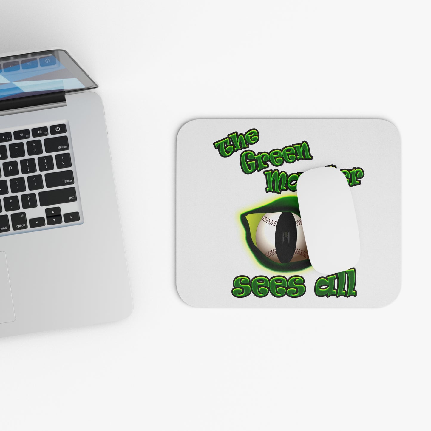 green monster - Mouse Pad (Rectangle) (white)