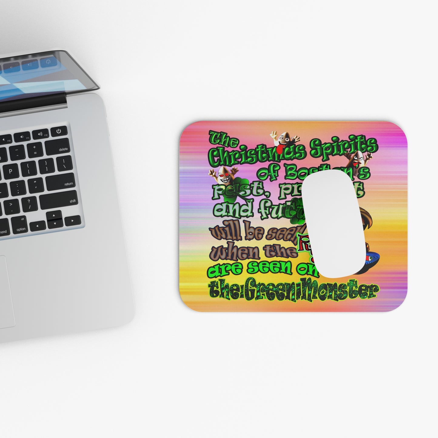 christmas spirits of boston - Mouse Pad (Rectangle) (color blur)