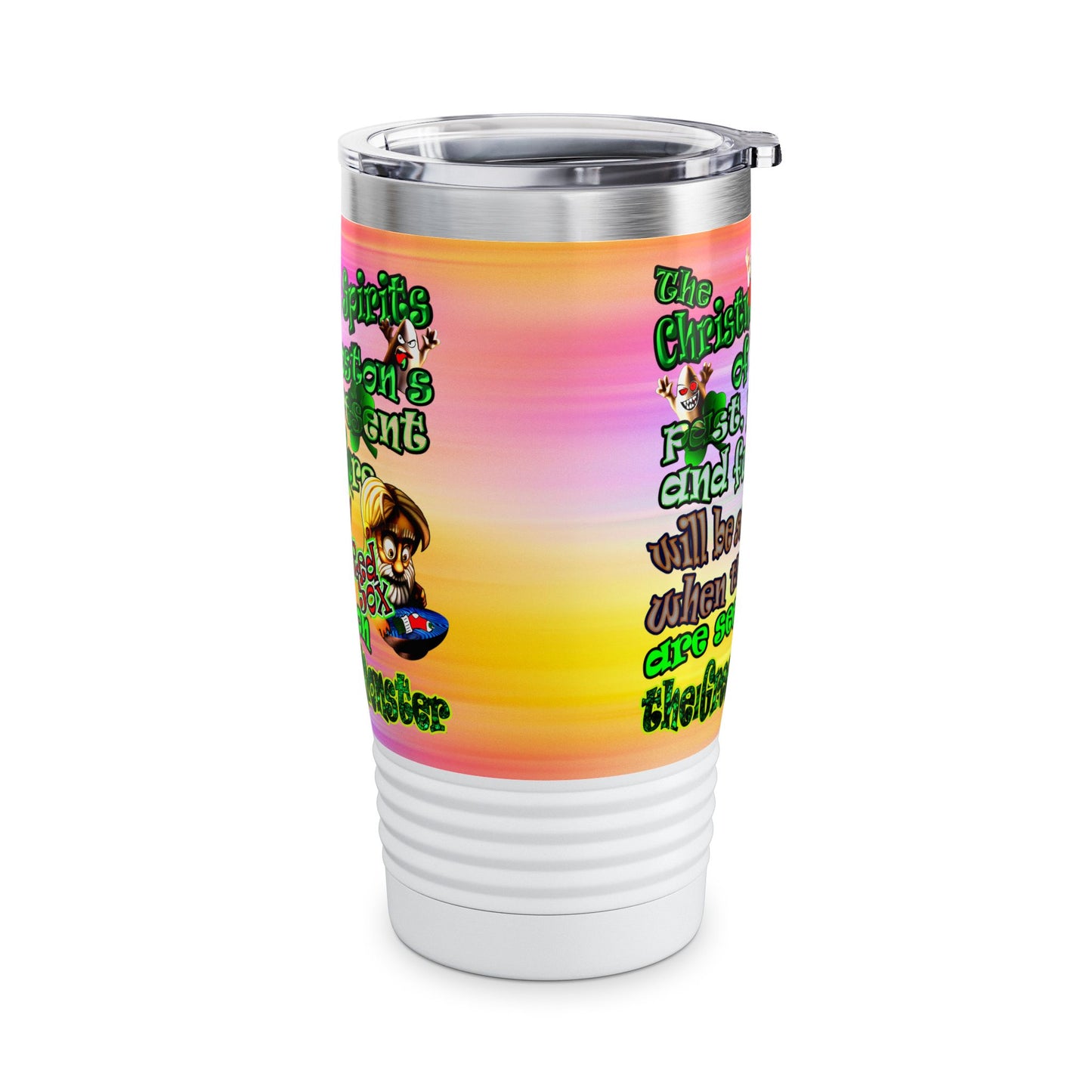 christmas spirits of boston - Ringneck Tumbler, 20oz (color blur)