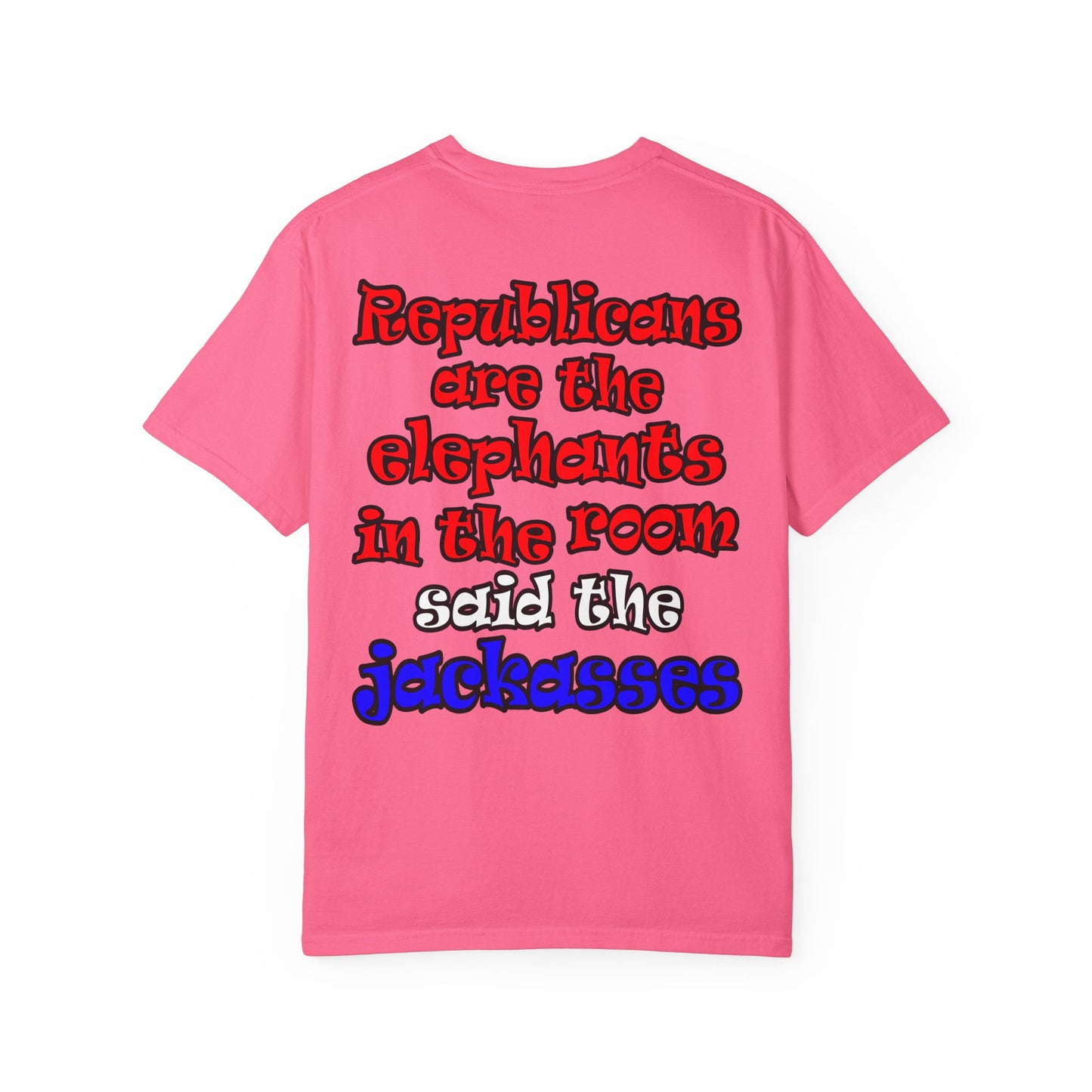 donkeys and elephants - Unisex Garment-Dyed T-shirt