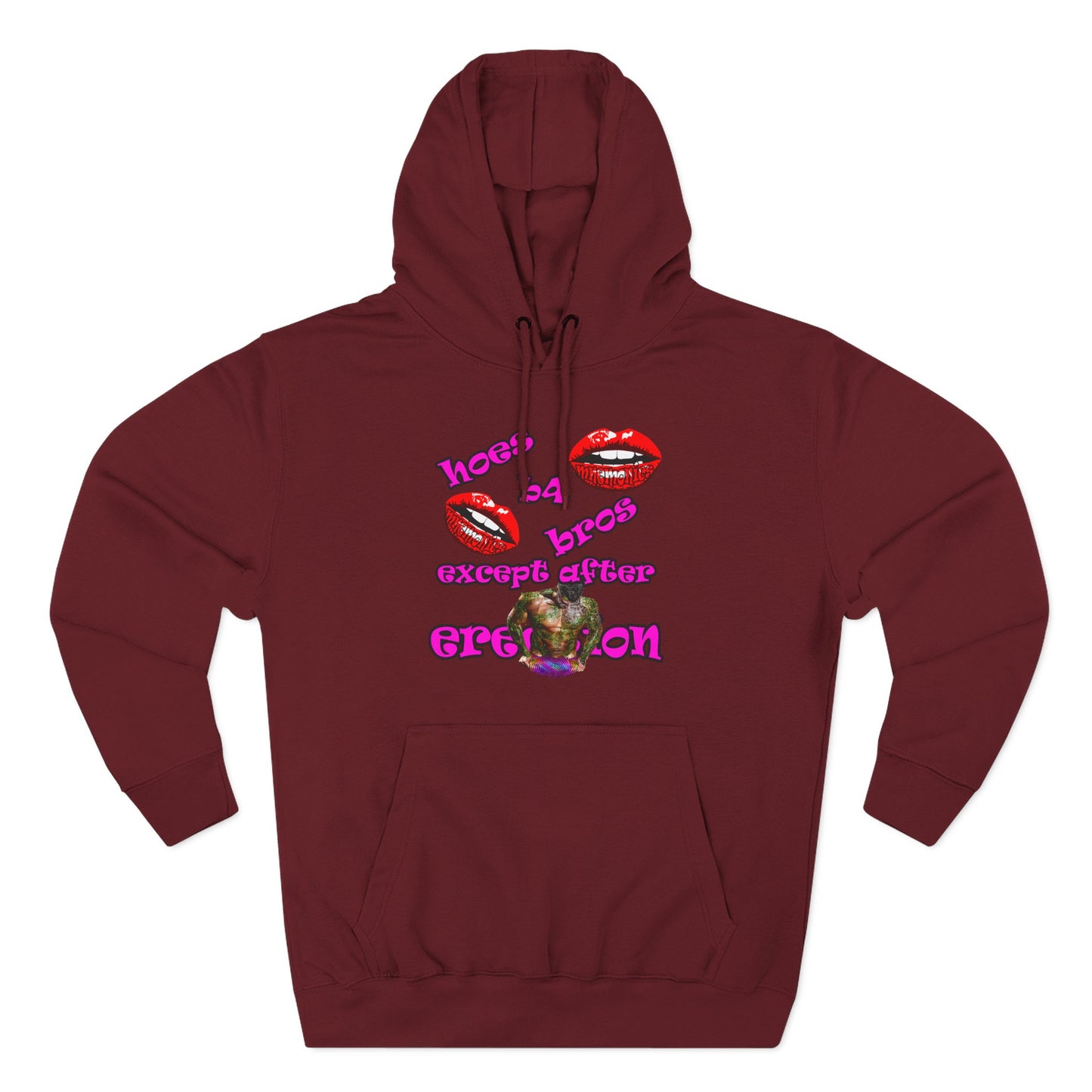 hoes b4 bros - Three-Panel Fleece Hoodie