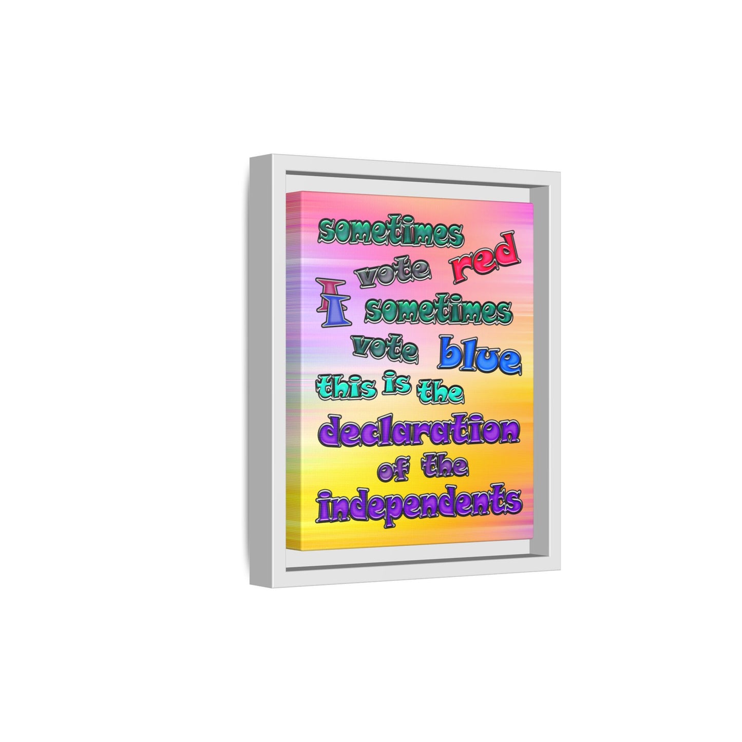 declaration of the independents - framed canvas art (color blur)