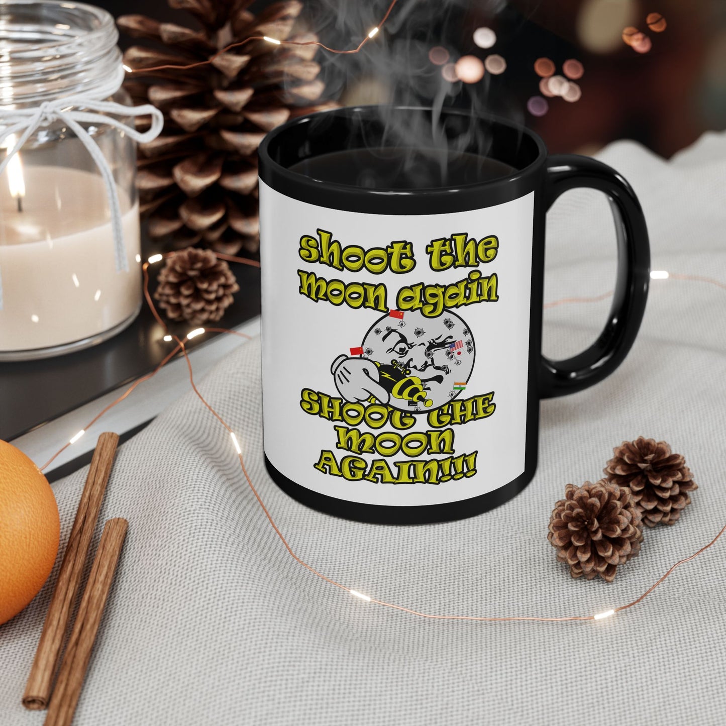 shoot the moon again - Black Mug (white)
