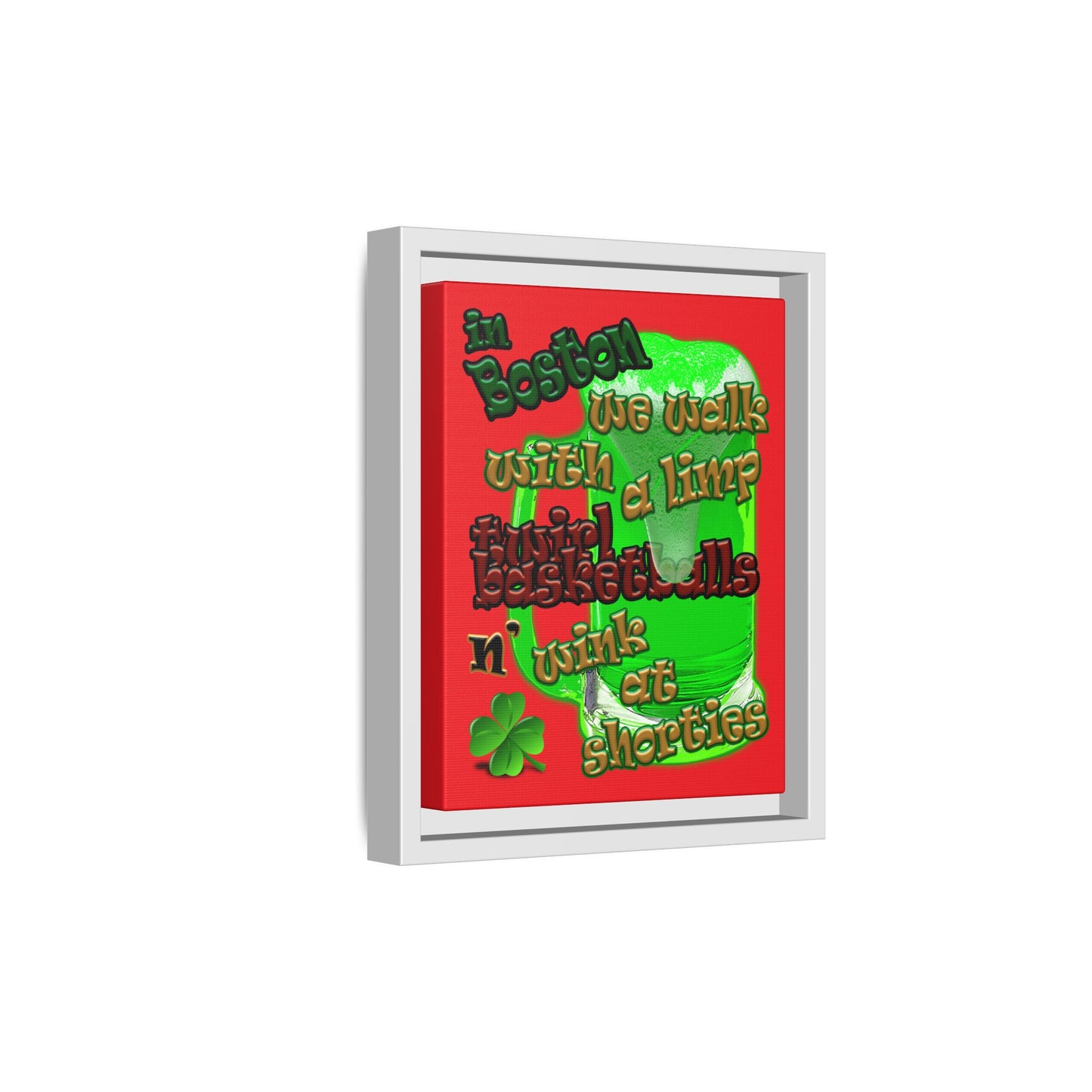 celtics logo - framed canvas art (red)