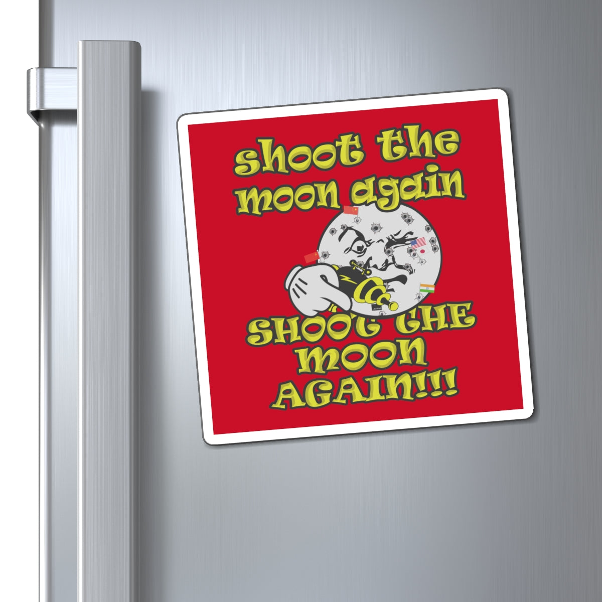 shoot the moon again - Magnets - (dark red)