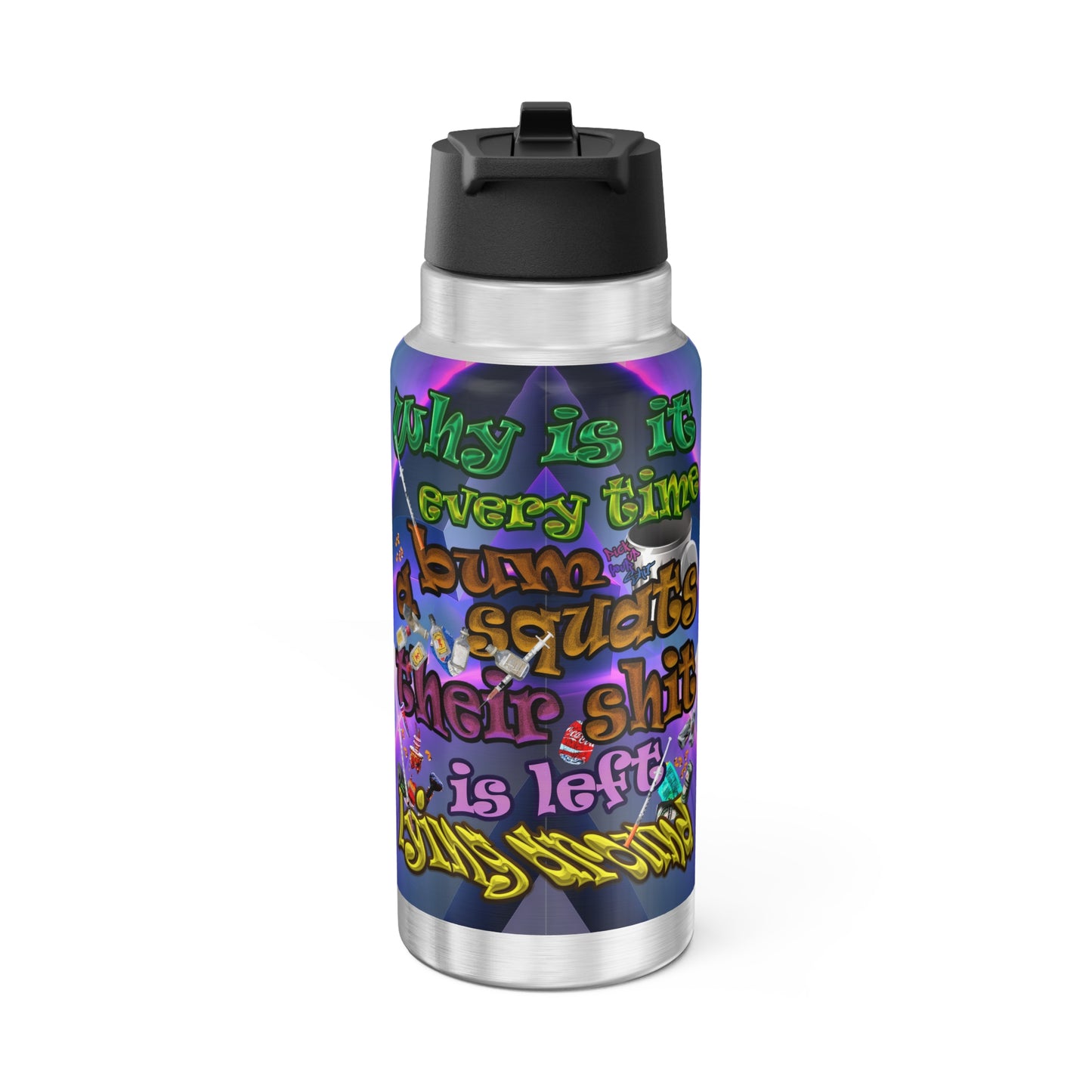 the bum's shit - Gator Tumbler, 32oz (grey-pink wave)