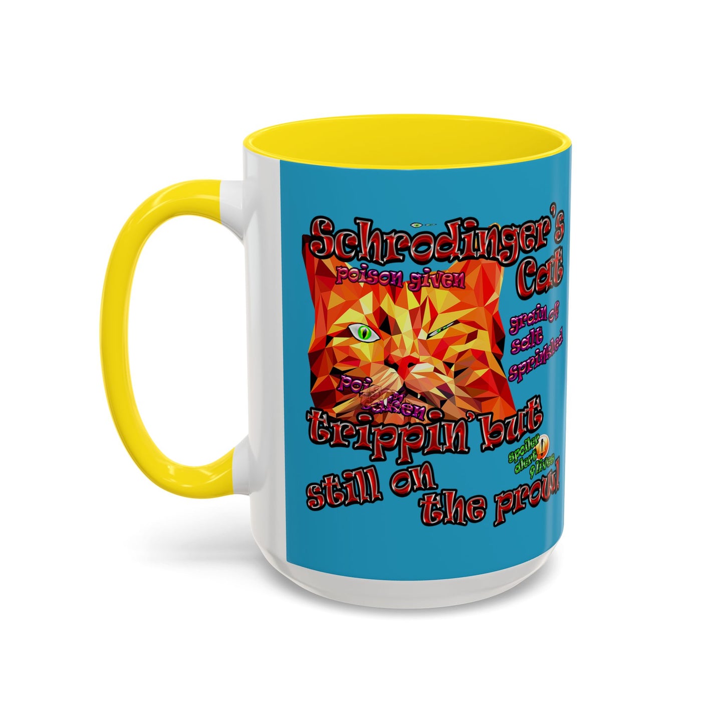 schrodinger's cat - Accent Mug (turquoise)