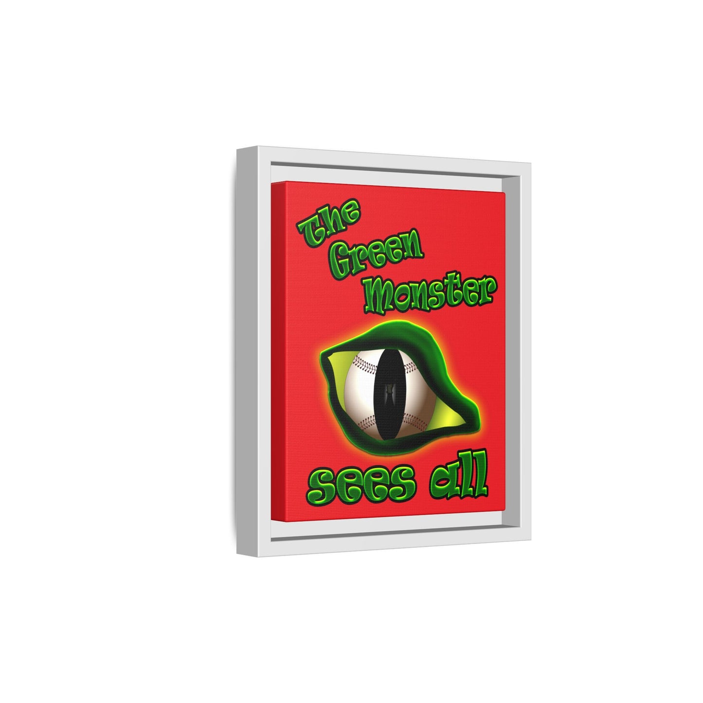 green monster - framed canvas art (red)