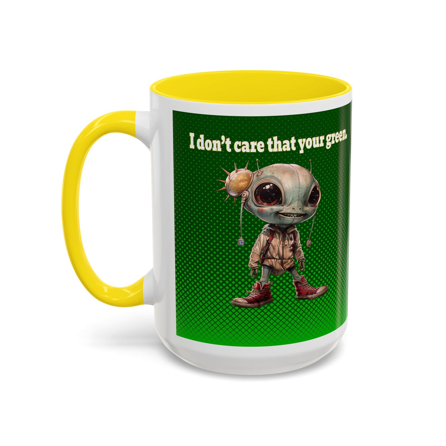 I don't care that your grey - Accent Mug (logo green)