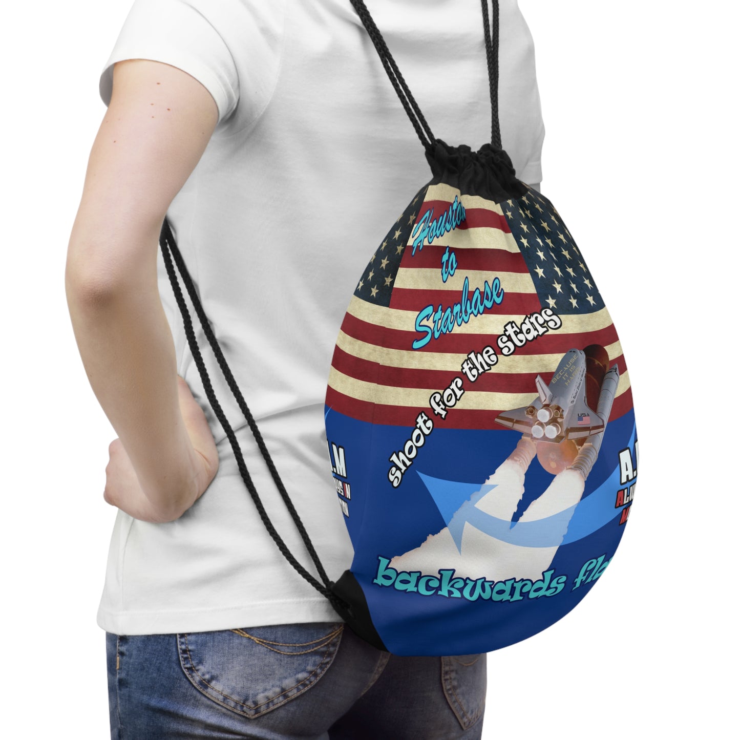 shoot for the stars - Drawstring Bag (dark blue)