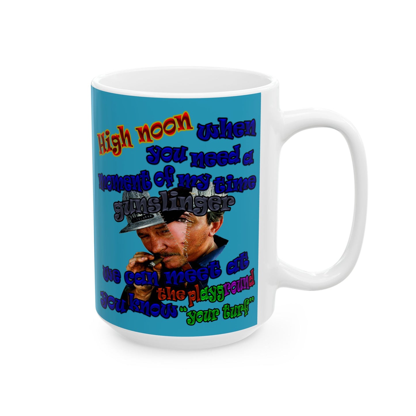 high noon - White Mug (turquoise)