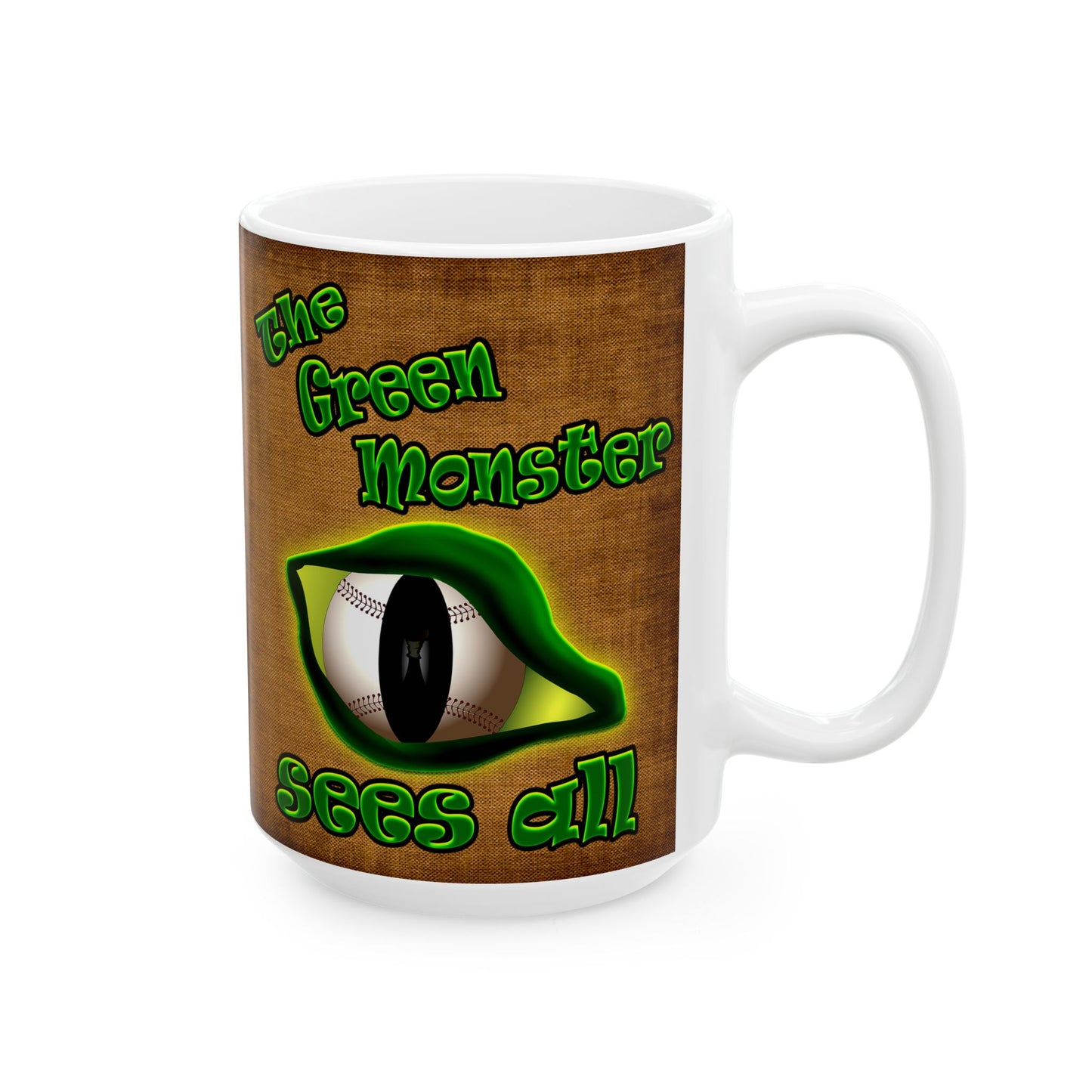 green monster - White Mug (brown papyrus)