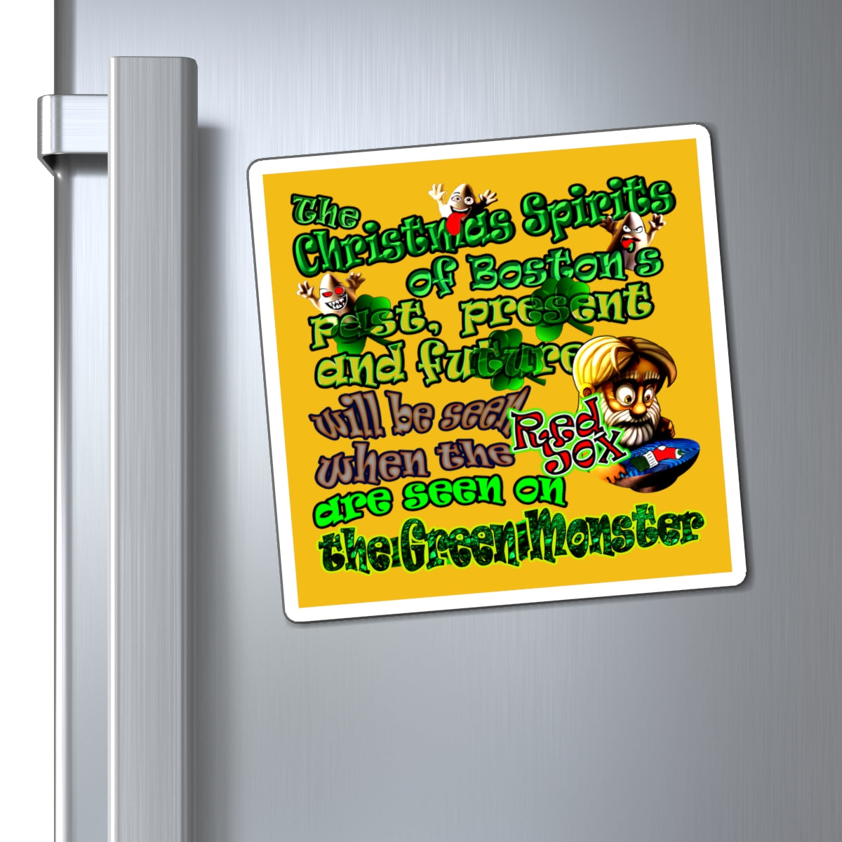 christmas spirits of boston - Magnets - (yellow)