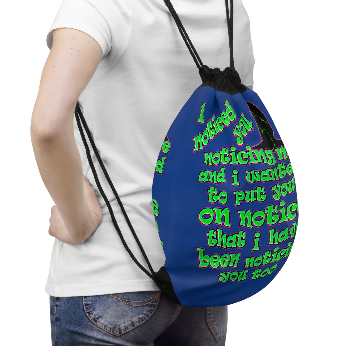 noticed you noticing - Drawstring Bag (dark blue)