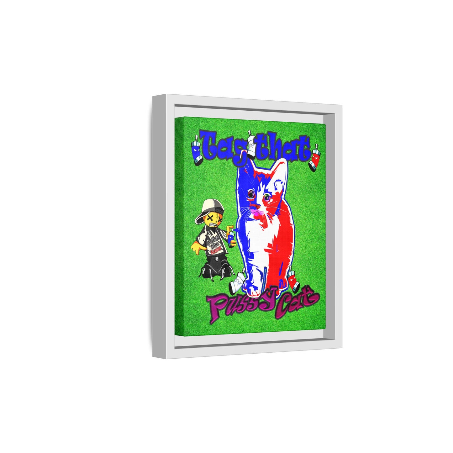 tag that - framed canvas art (green turf)