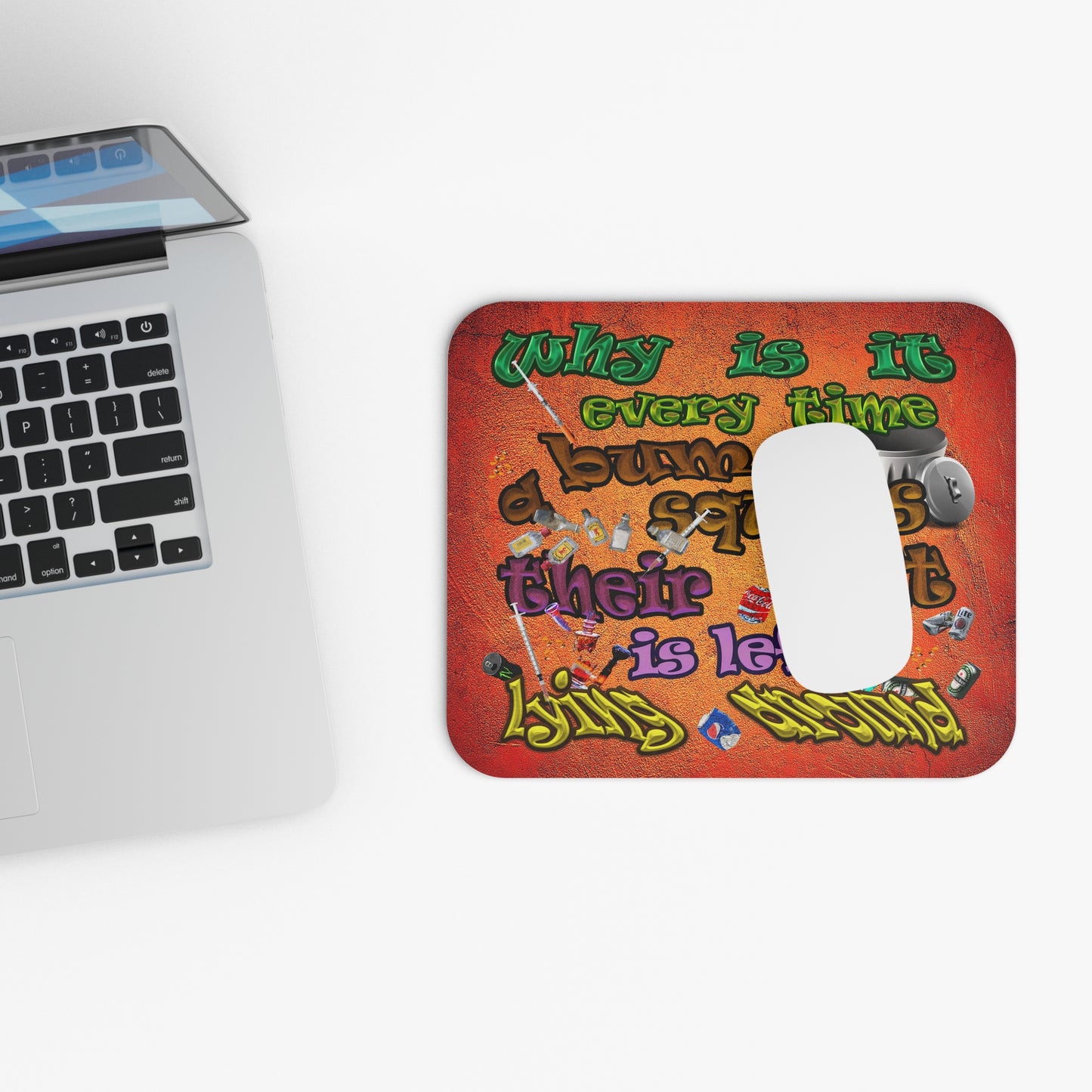 the bum's shit - Mouse Pad (Rectangle) (burnt orange)