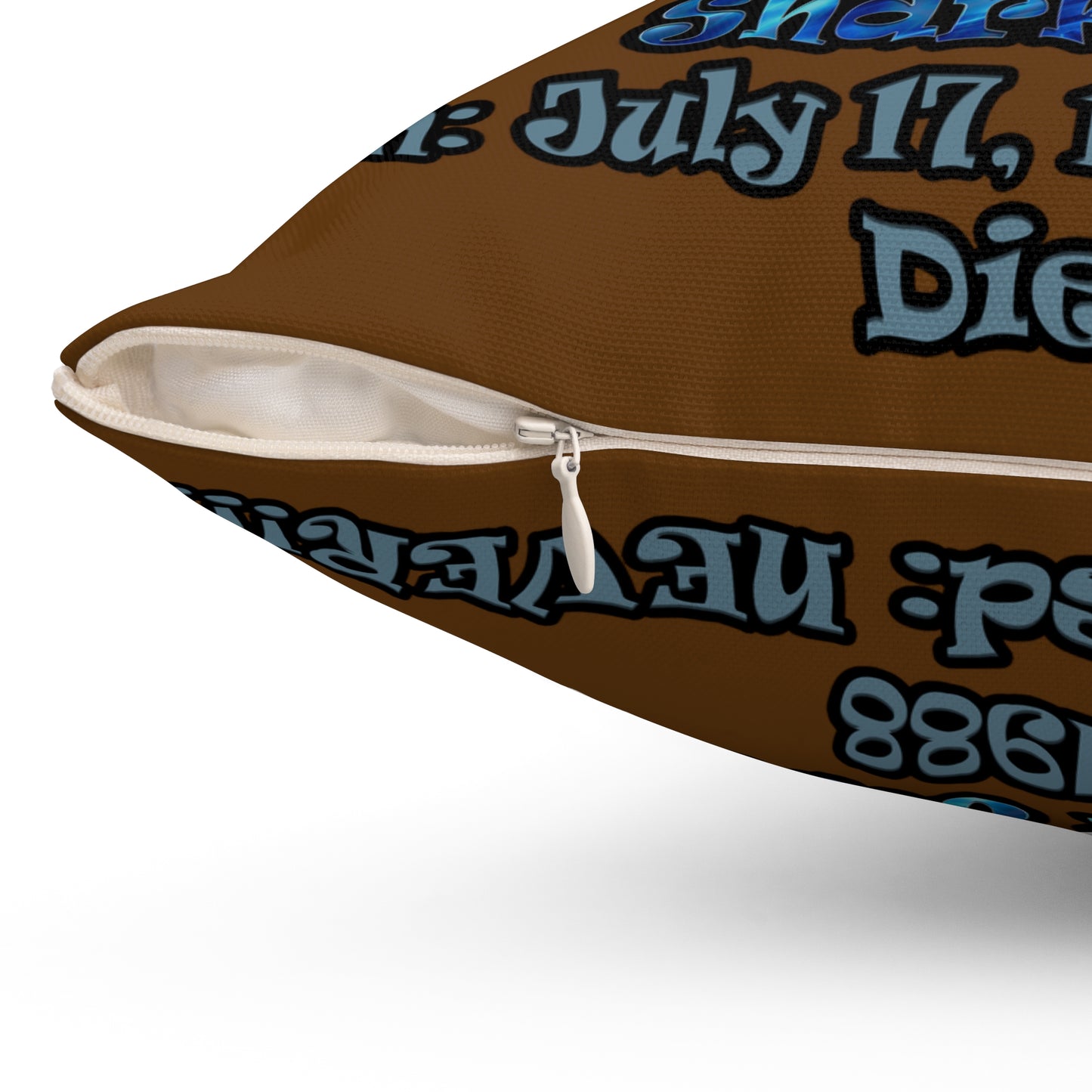 shark week - Spun Polyester Square Pillow - (brown)
