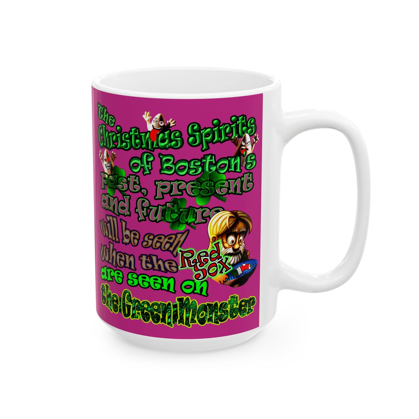 christmas spirits of boston - White Mug (pink)
