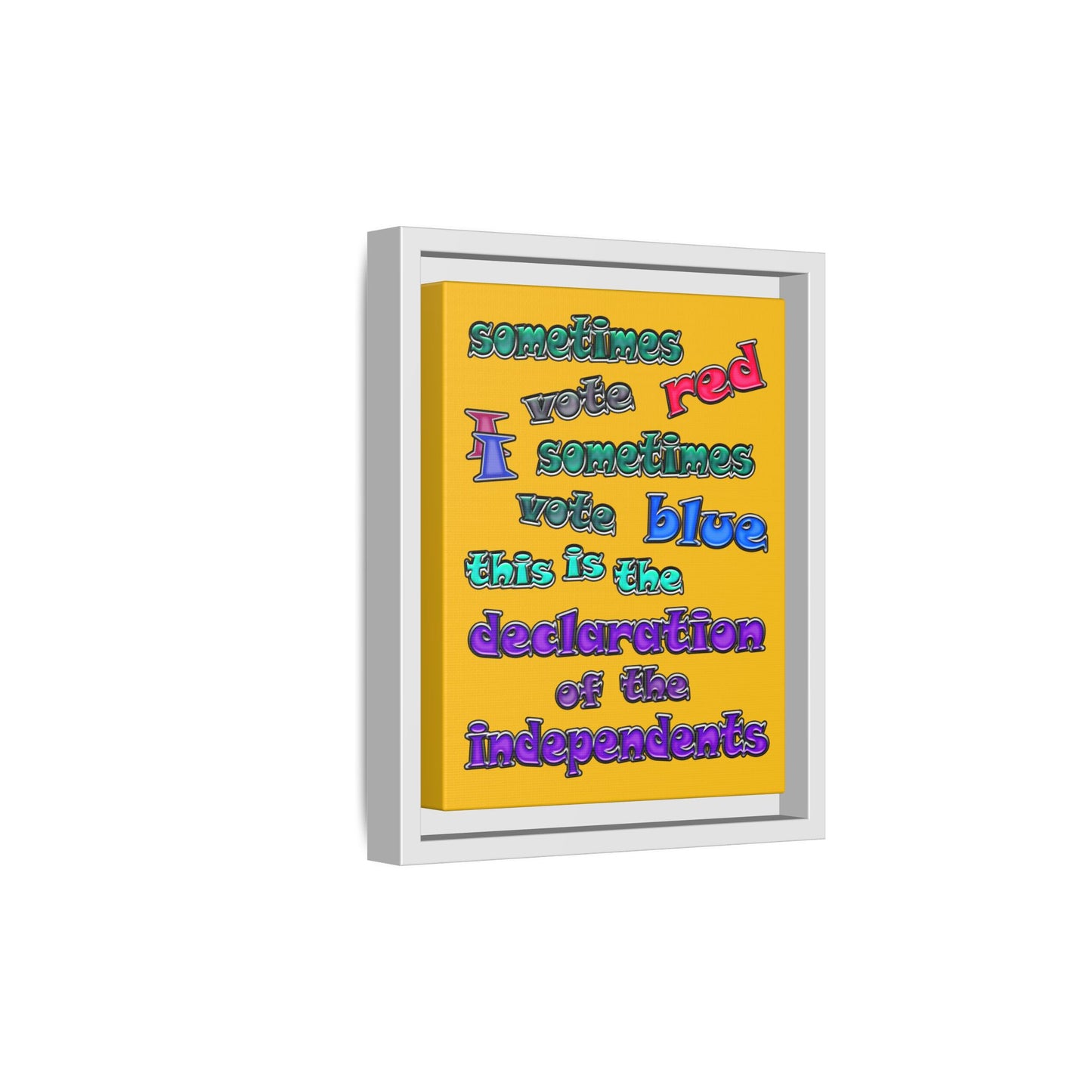 declaration of the independents - framed canvas art (yellow)