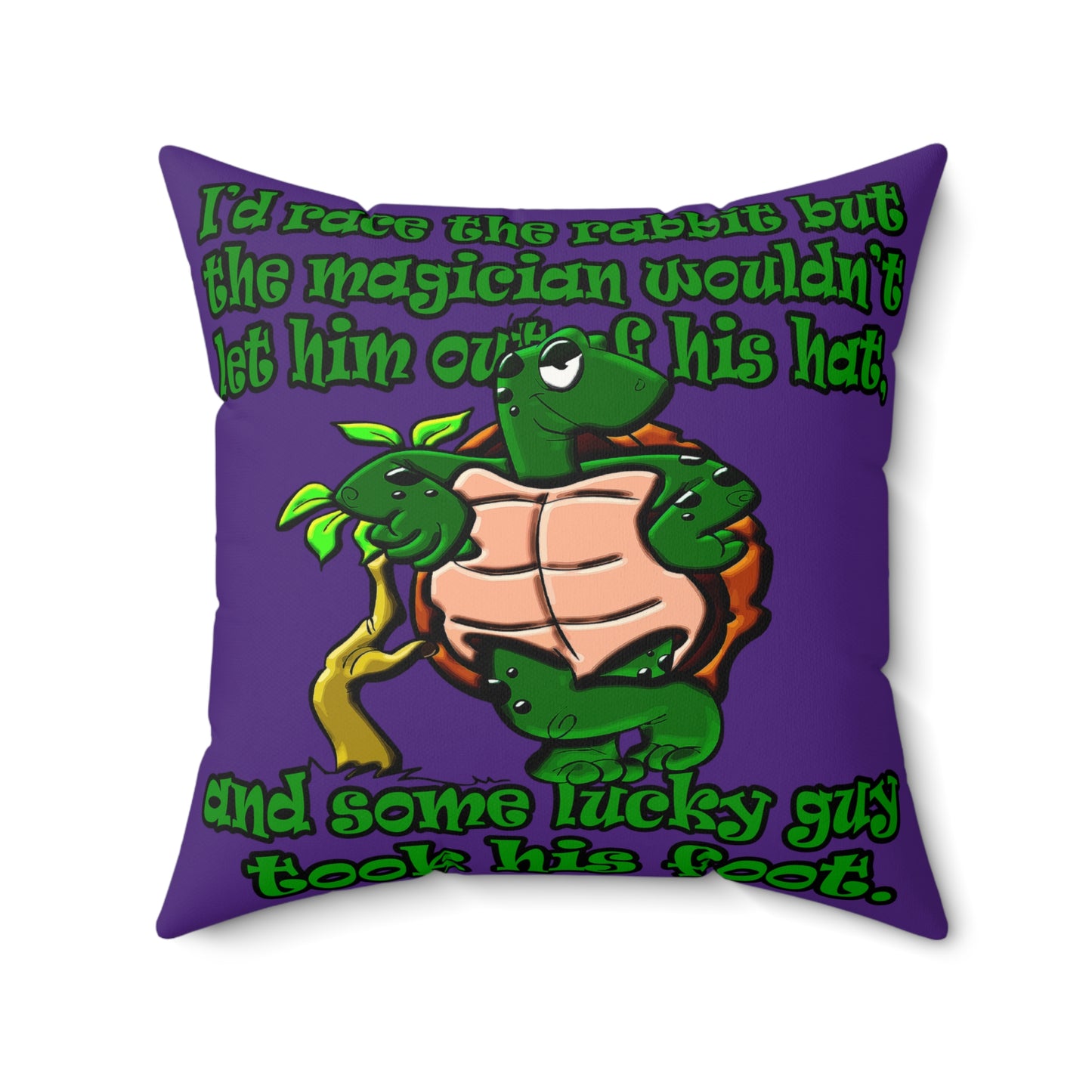 turtle race - Faux Suede Square Pillow - (purple)