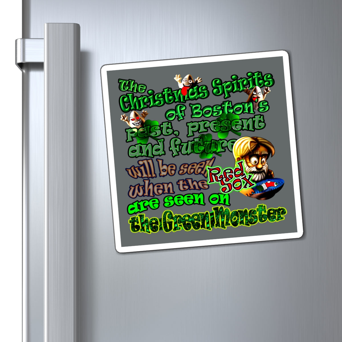 christmas spirits of boston - Magnets - (dark grey)