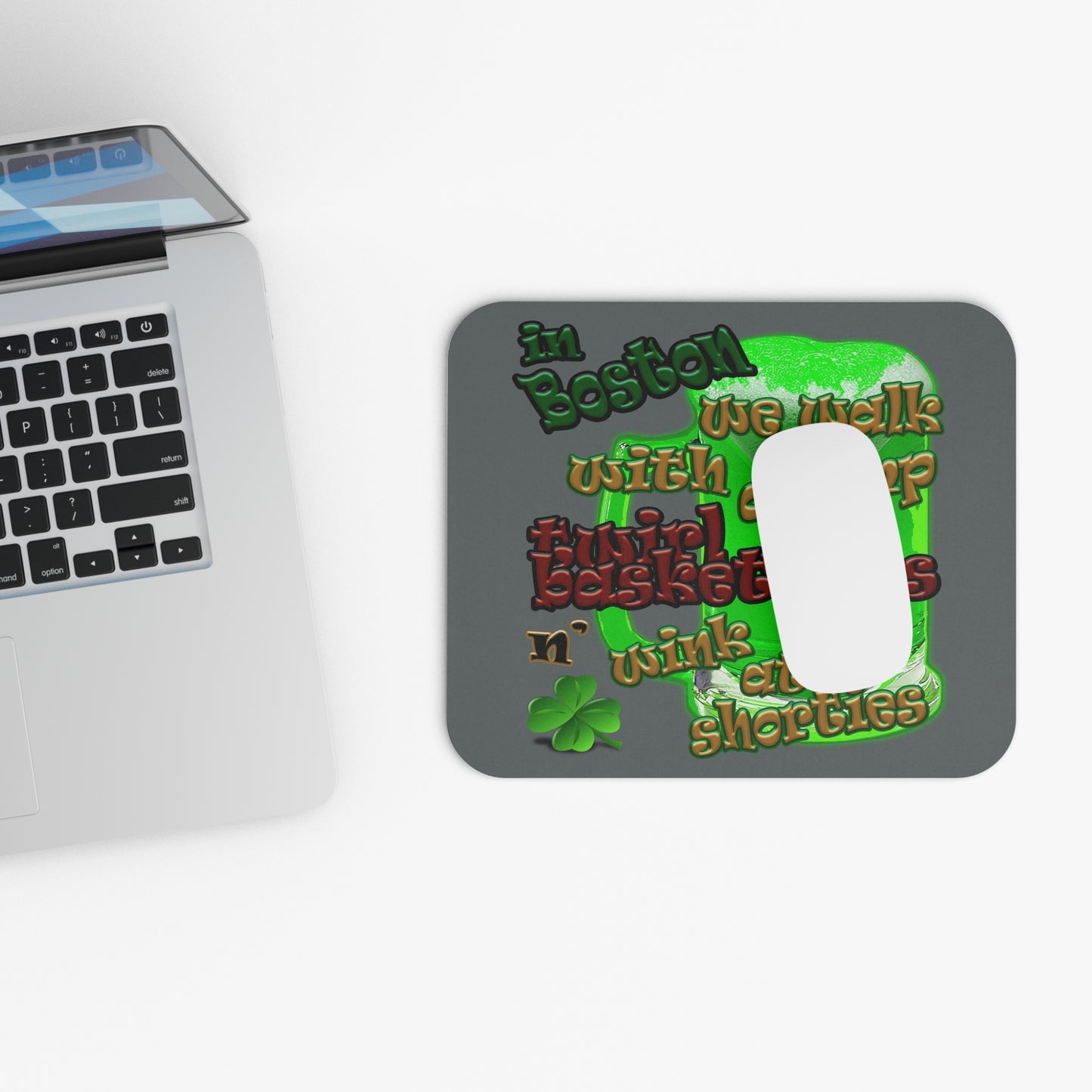 celtics logo - Mouse Pad (Rectangle) (dark grey)