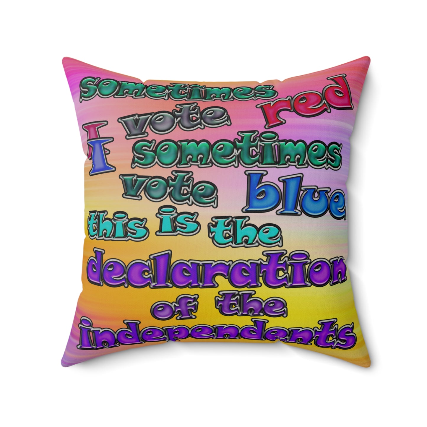 declaration of the independents - Faux Suede Square Pillow - (color blur)