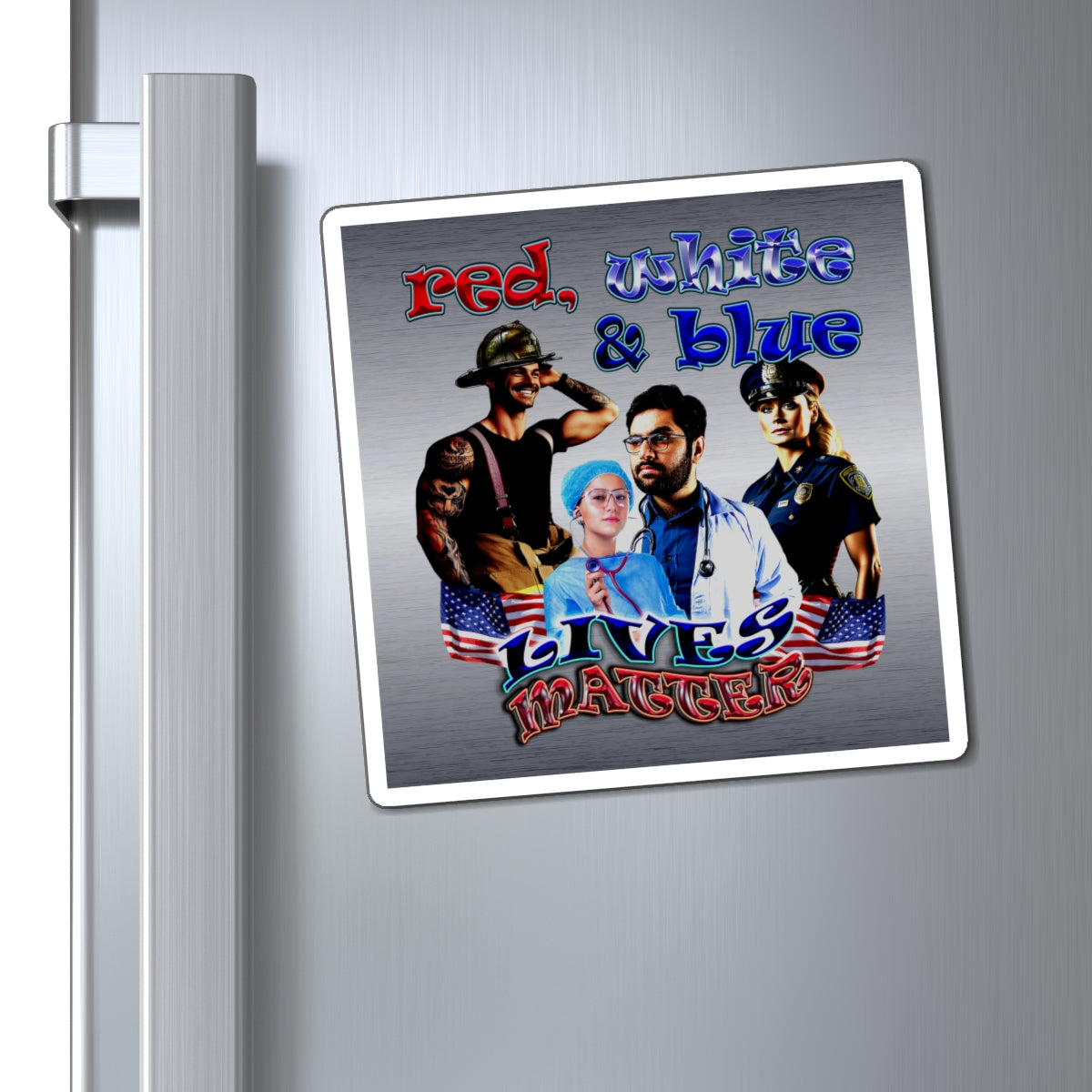rw&b lives matter - Magnets - (brushed nickel)