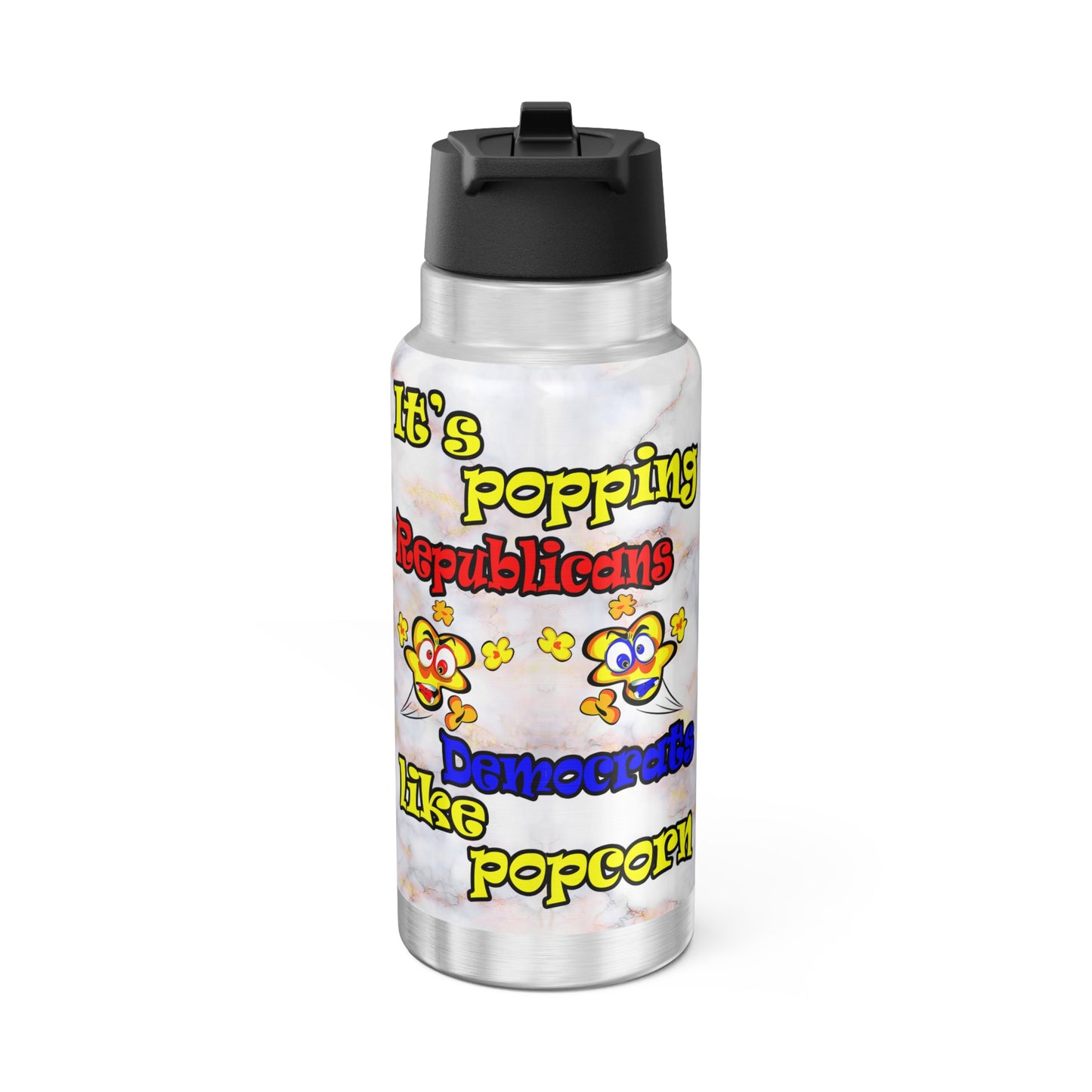 popping like popcorn - Gator Tumbler, 32oz (white marble)