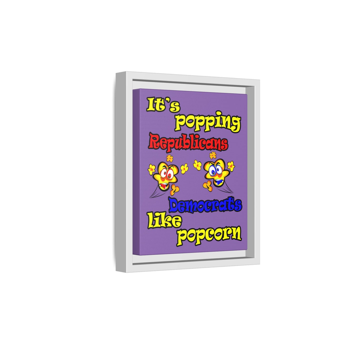 popping like popcorn - framed canvas art (light purple)