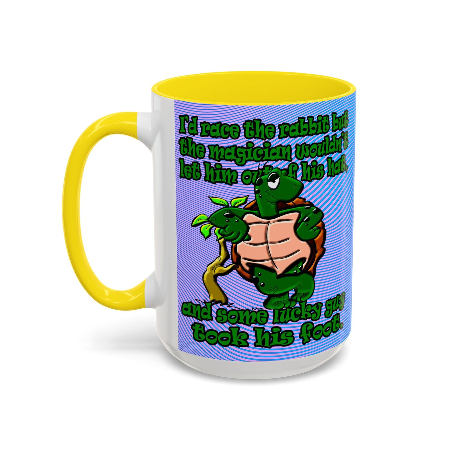 turtle race - Accent Mug (light blue-purple wave)