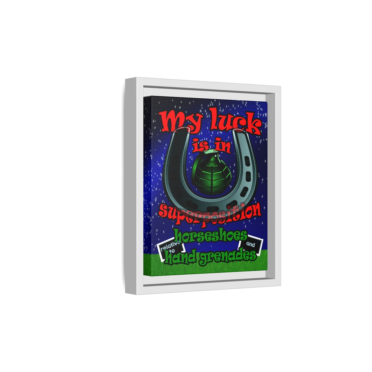 my luck - framed canvas art ('snoops' background)