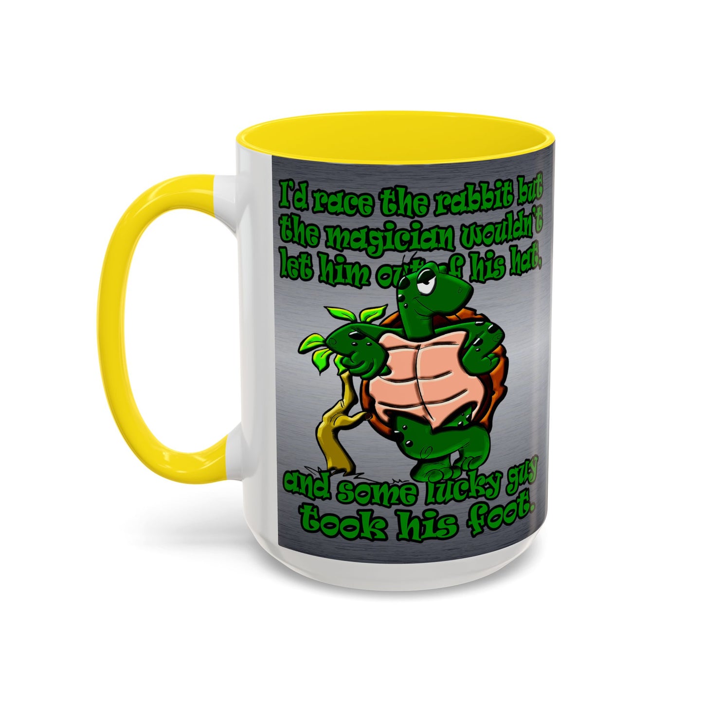 turtle race - Accent Mug (brushed nickel)