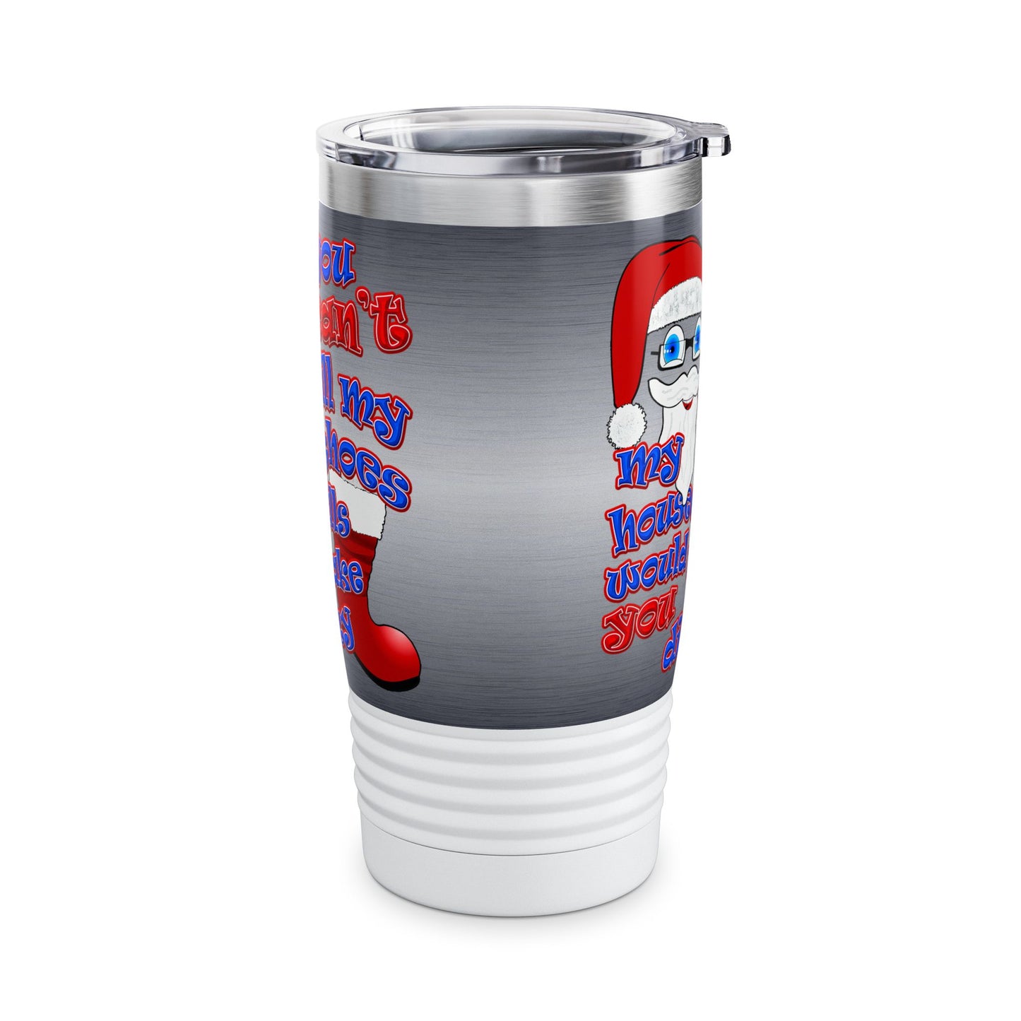santa's shoes - Ringneck Tumbler, 20oz (brushed nickel)