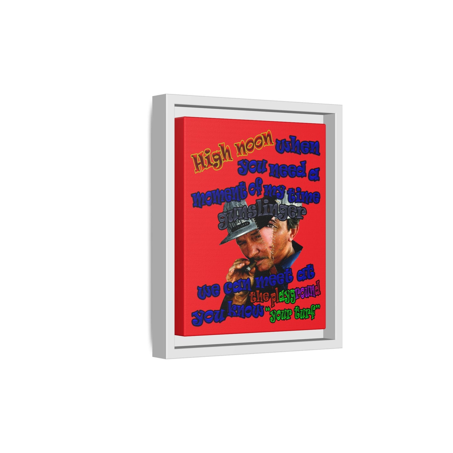 high noon - framed canvas art (red)