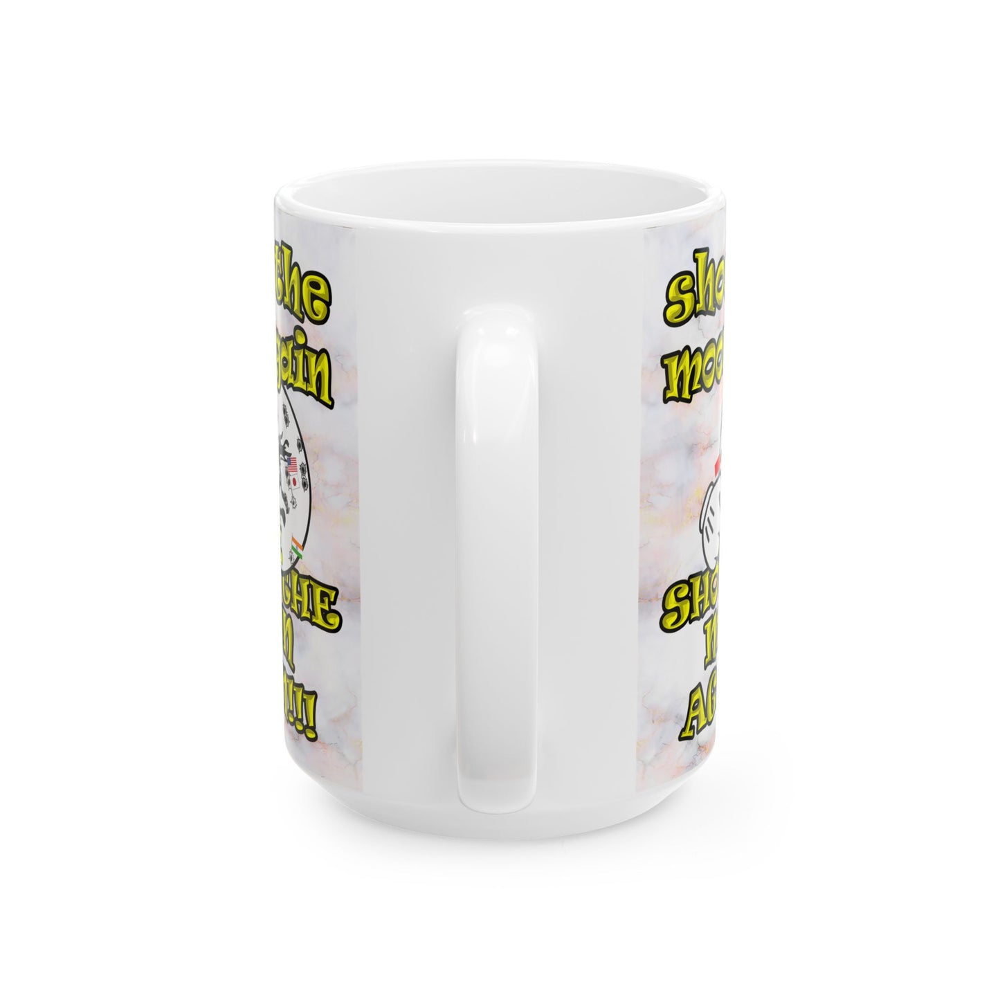 shoot the moon again - White Mug (white marble)