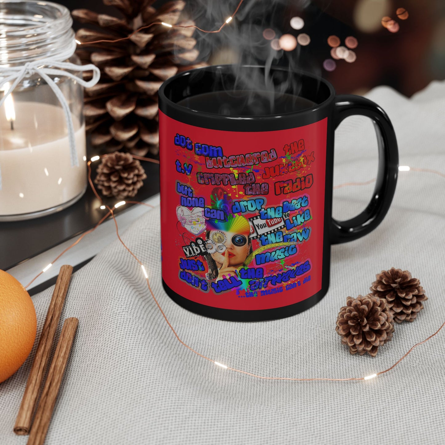 drop the beat - Black Mug (dark red)
