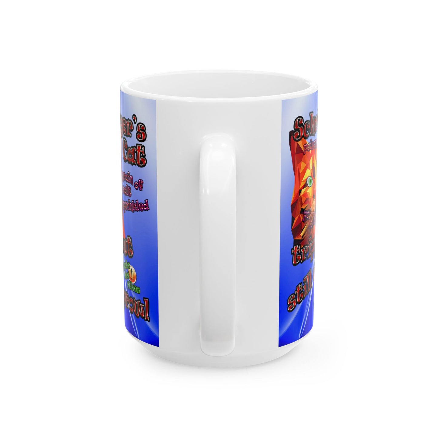 schrodinger's cat - White Mug (blue-white wave)