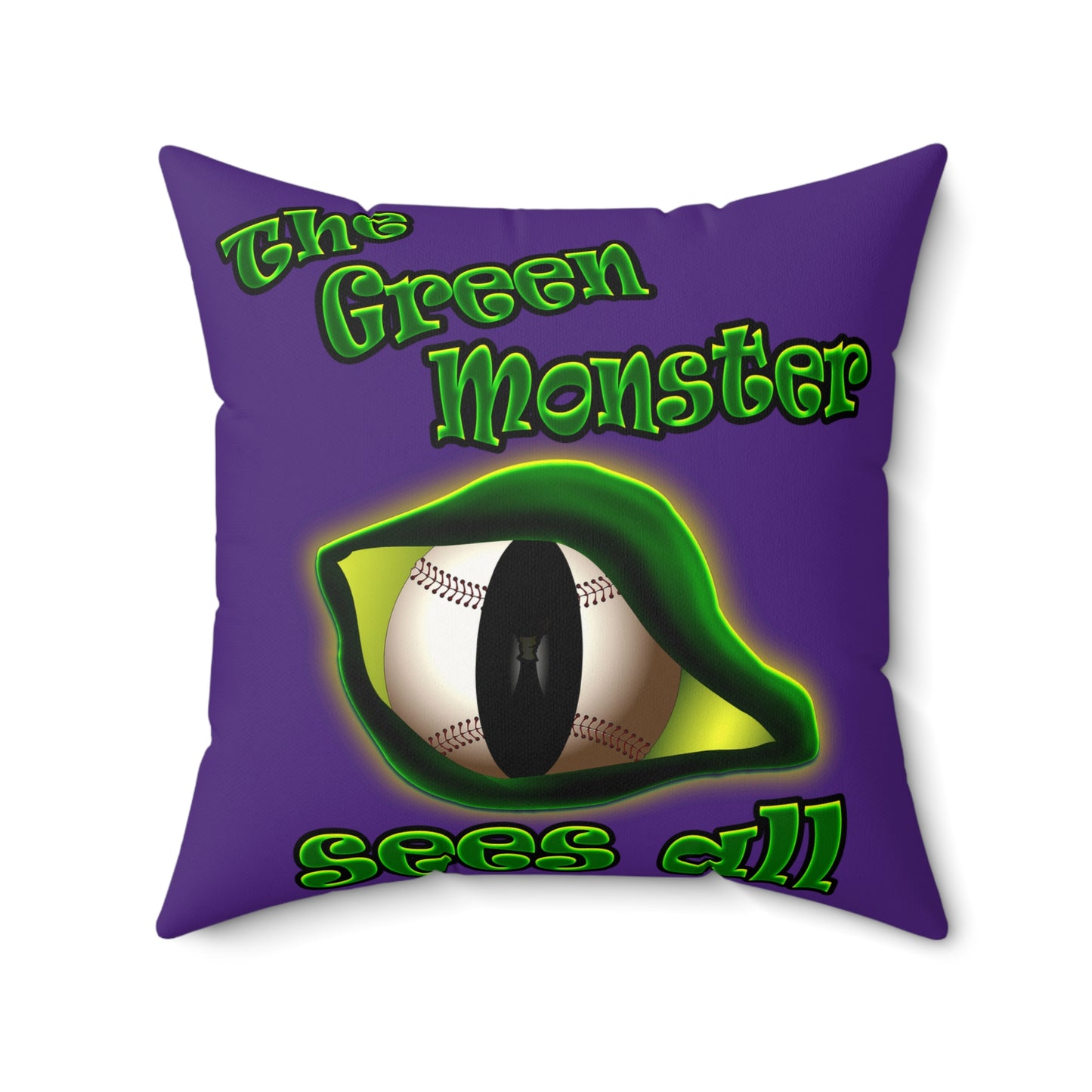 green monster - Faux Suede Square Pillow - (purple)