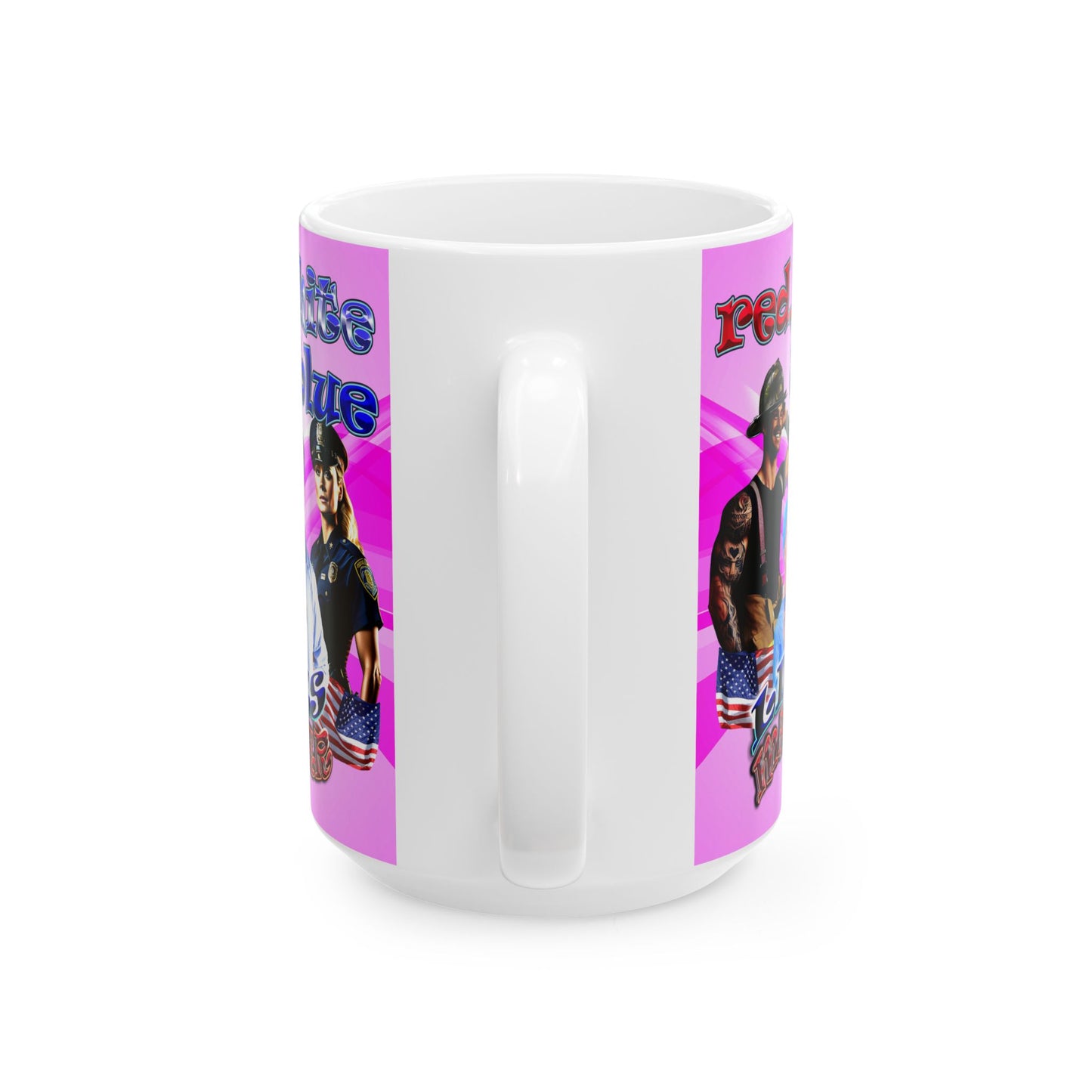 rw&b lives matter - White Mug (light blue-pink wave)